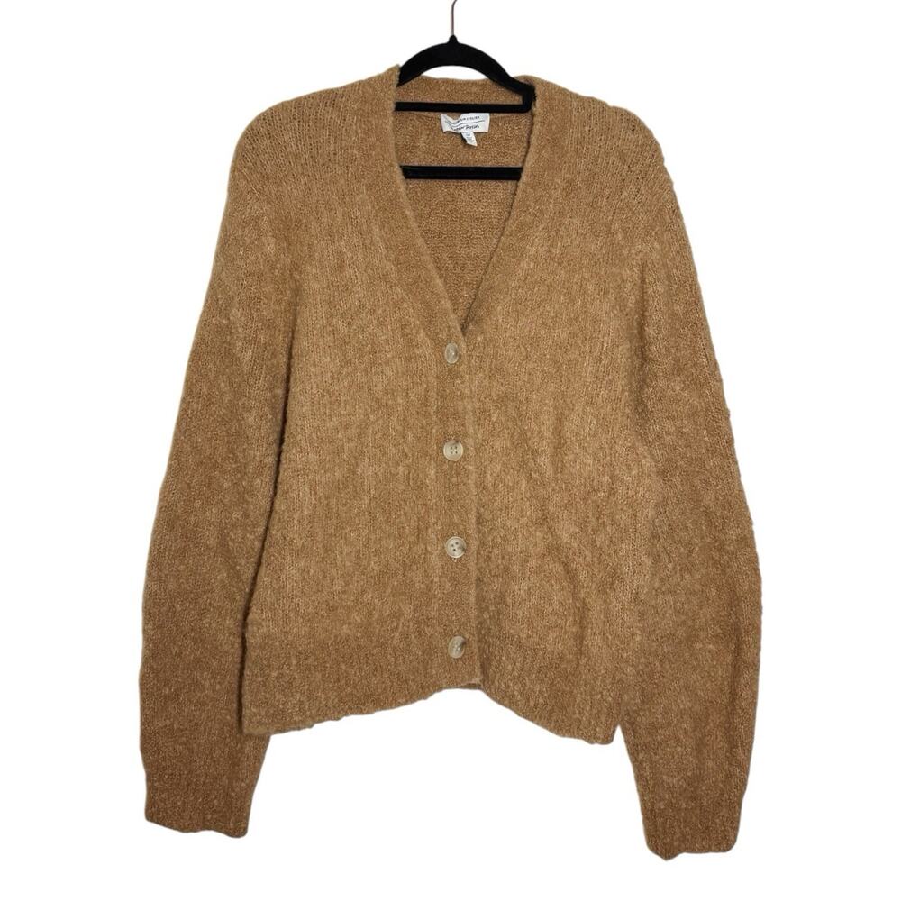 And Other Stories Camel Tan Brown Minimalist Alpaca Blend Cardigan Sweater Small